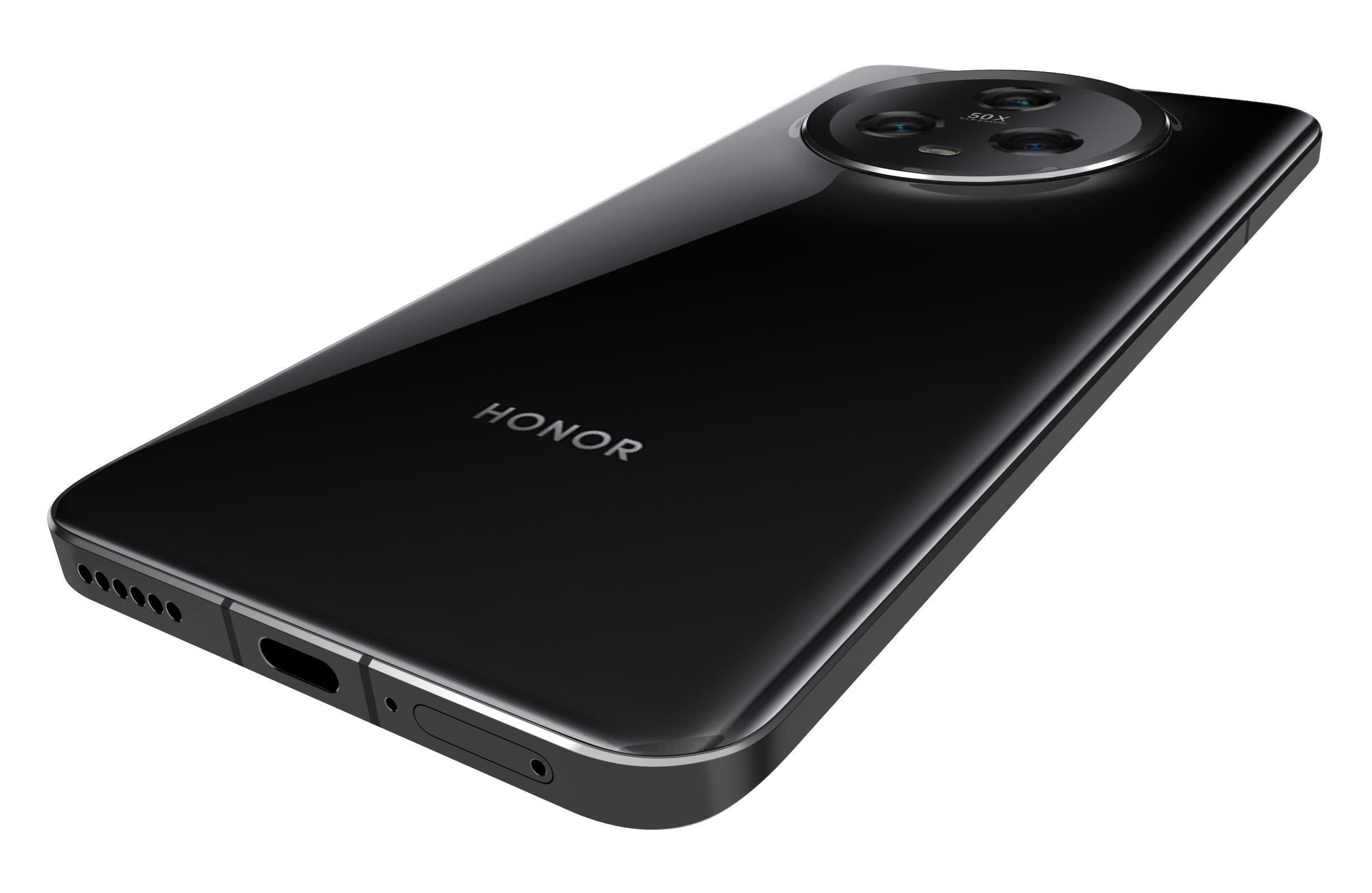 Honor Magic 5 Black Low-poly 3D model_14