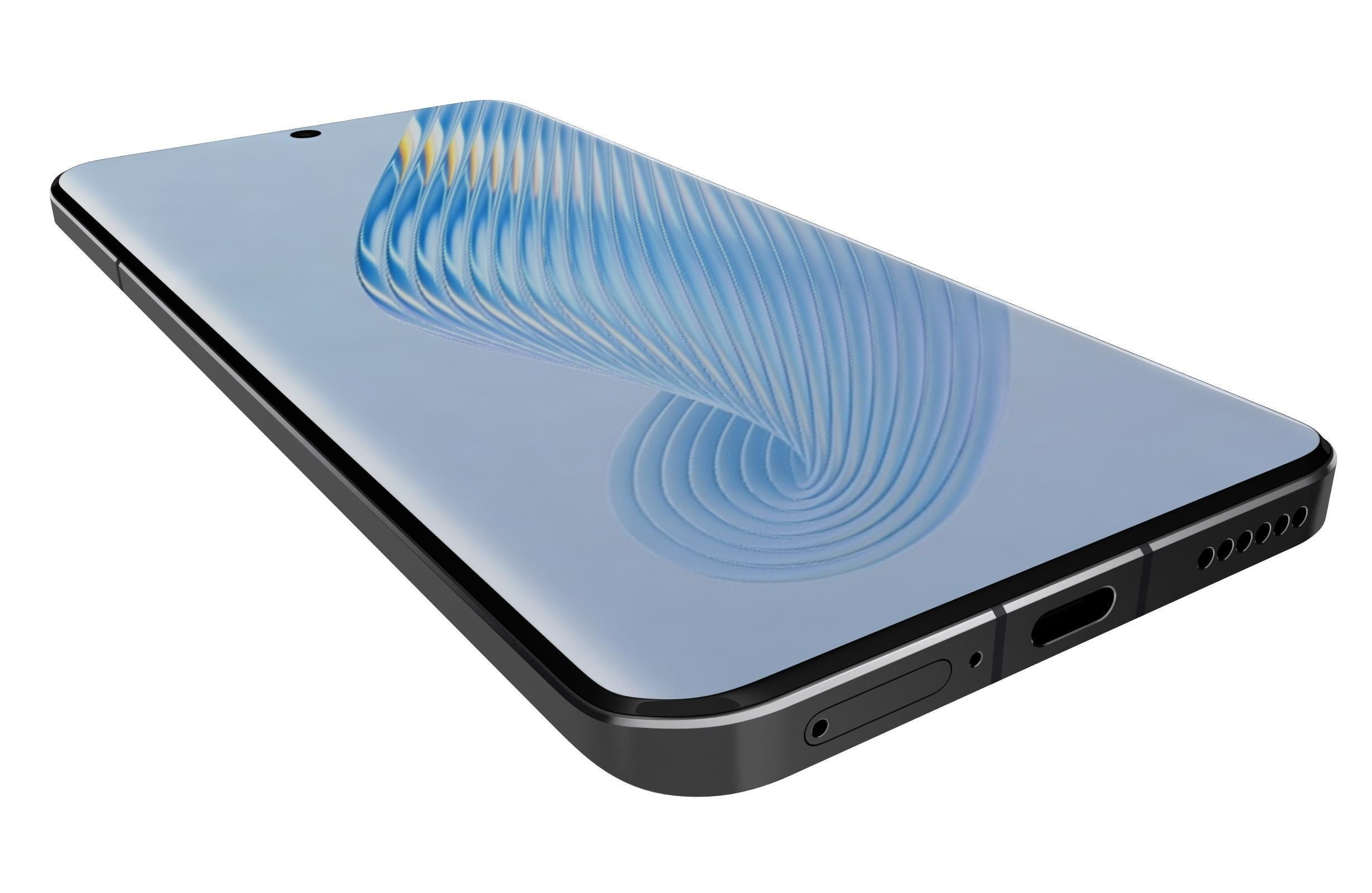 Honor Magic 5 Black Low-poly 3D model_12