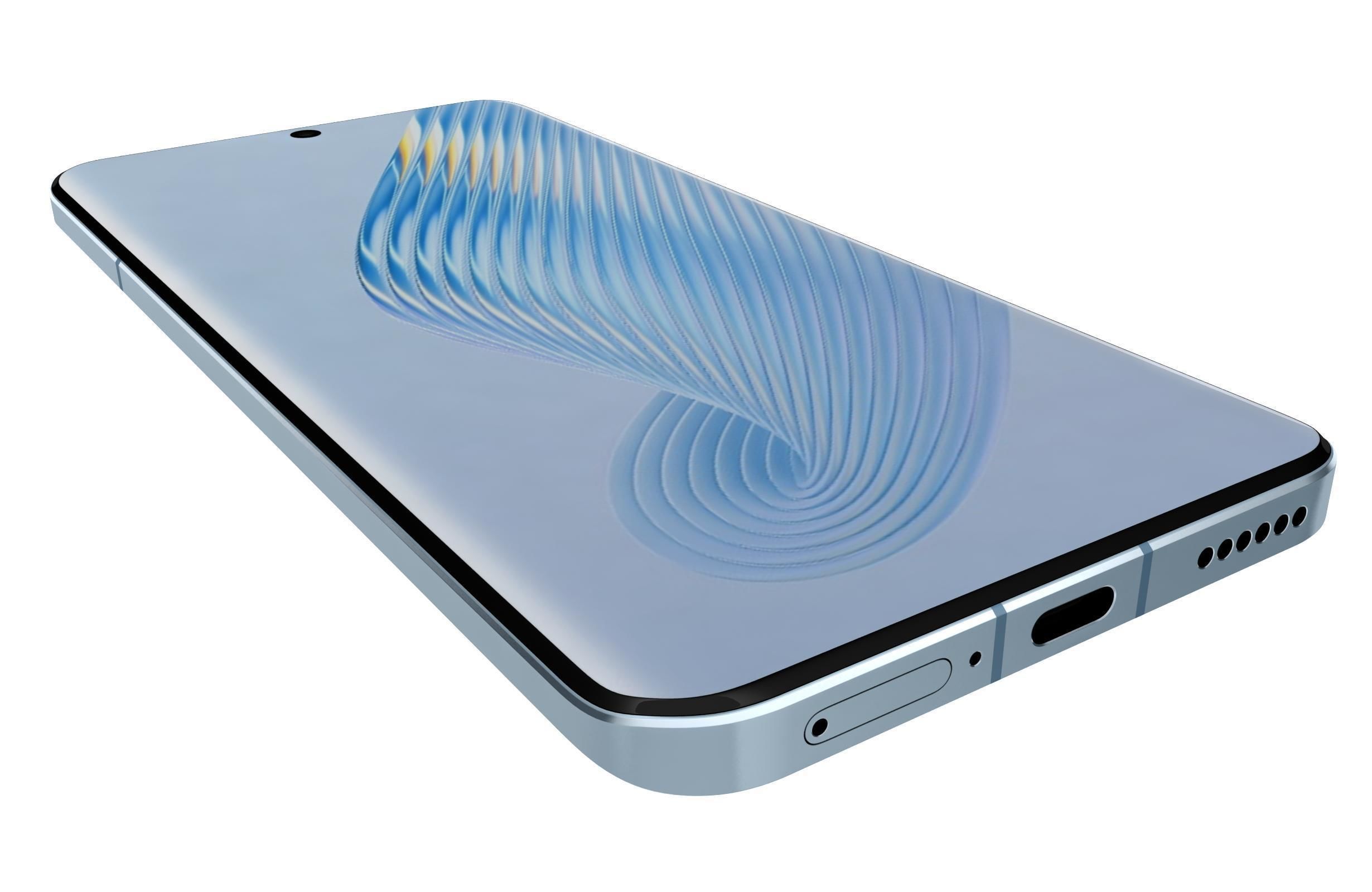 Honor Magic 5 Blue Low-poly 3D model_13