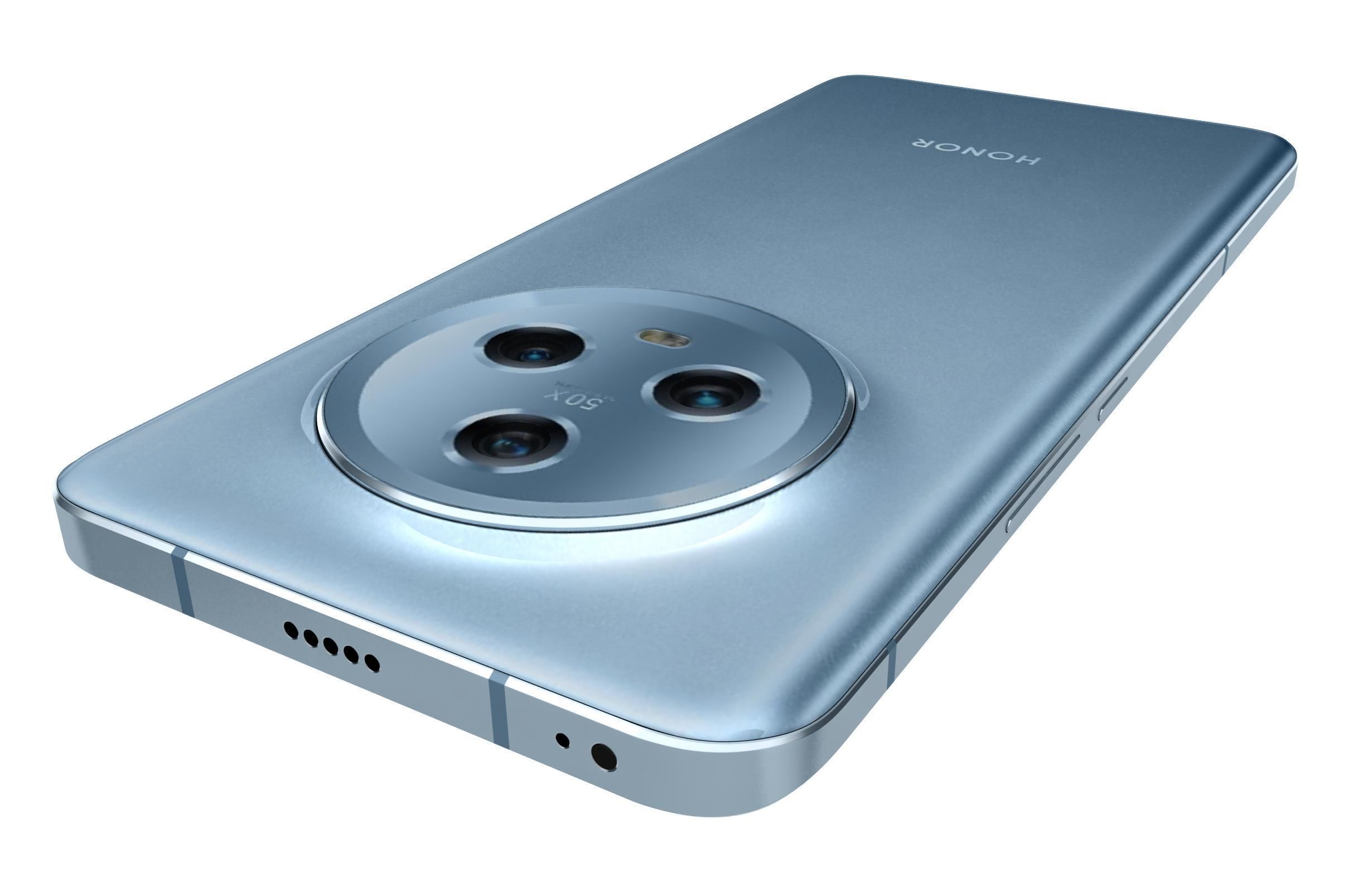 Honor Magic 5 Blue Low-poly 3D model_11