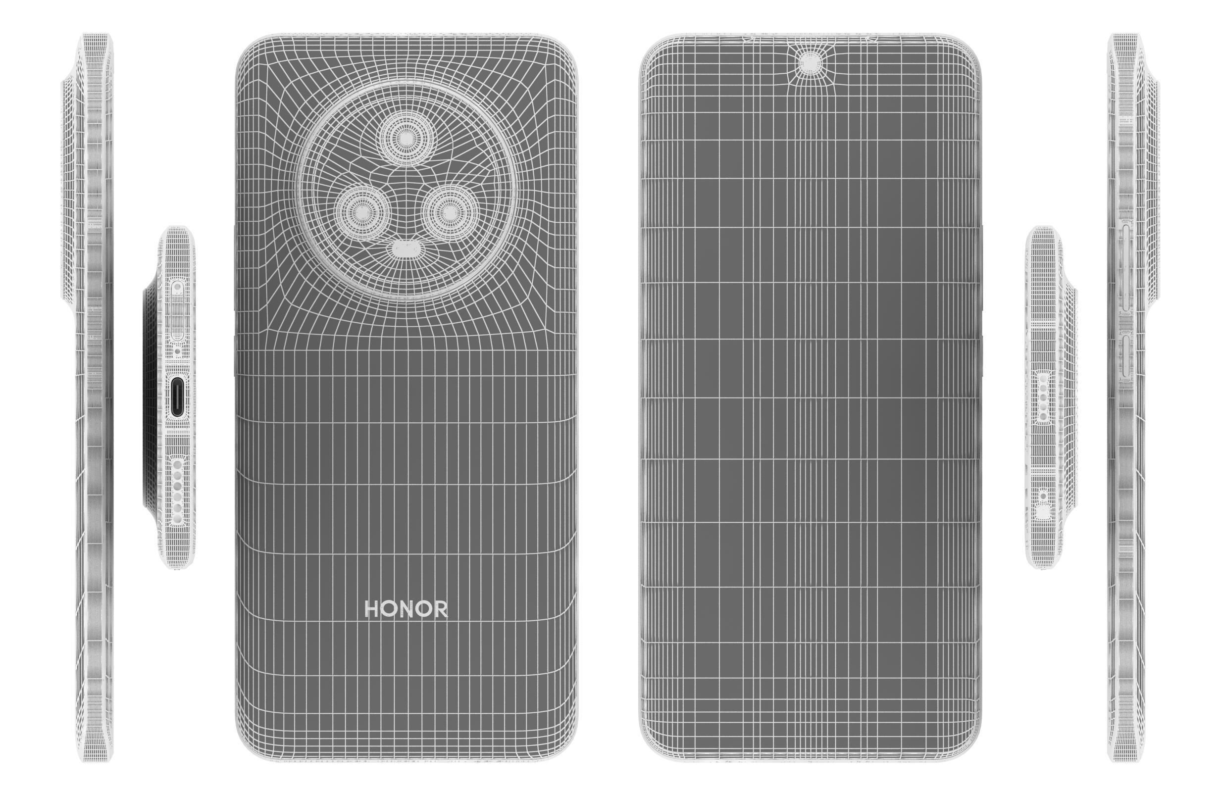 Honor Magic 5 Blue Low-poly 3D model_17