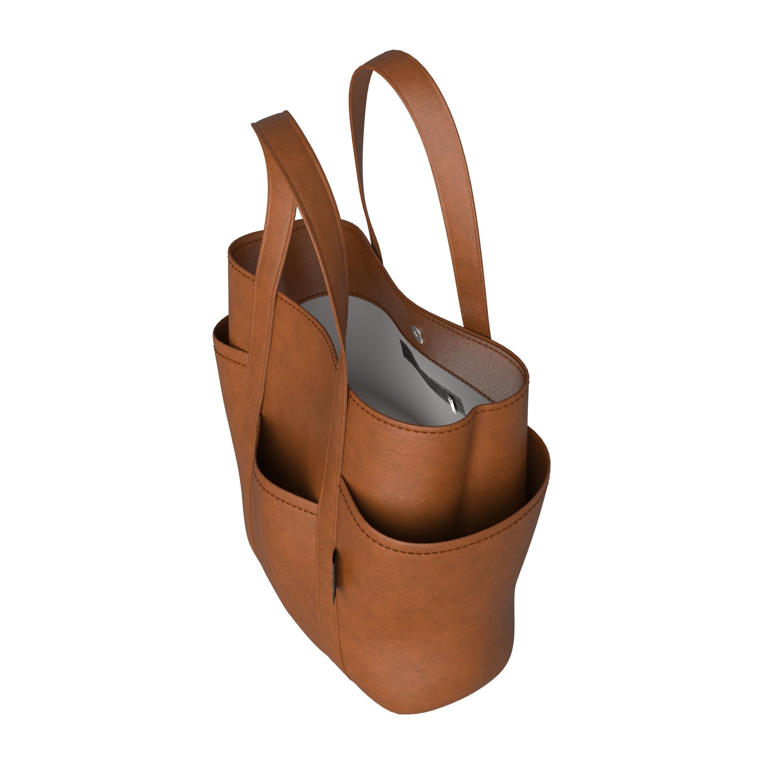 Multi-function tote bags - leather Low-poly 3D model_3