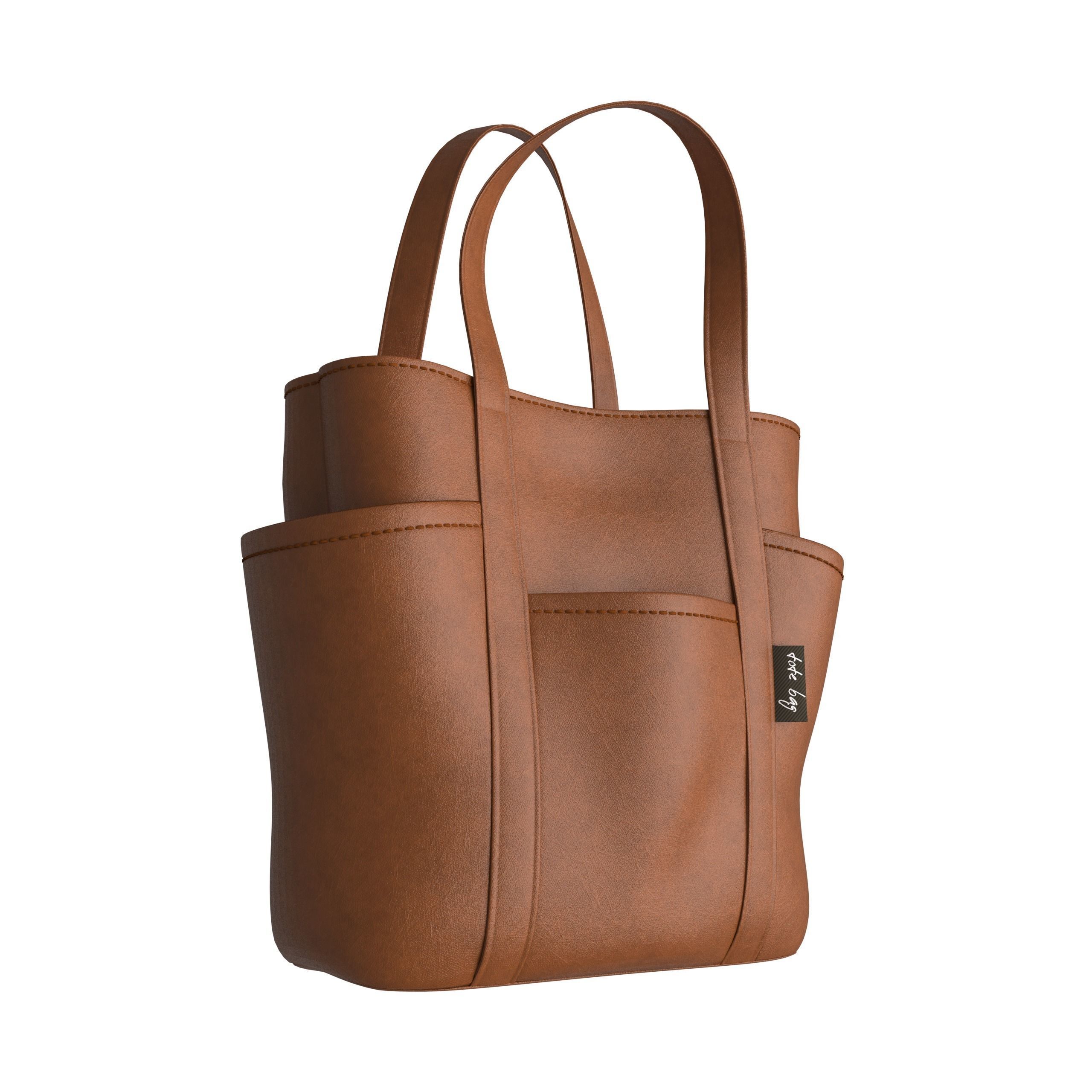 Multi-function tote bags - leather Low-poly 3D model_1