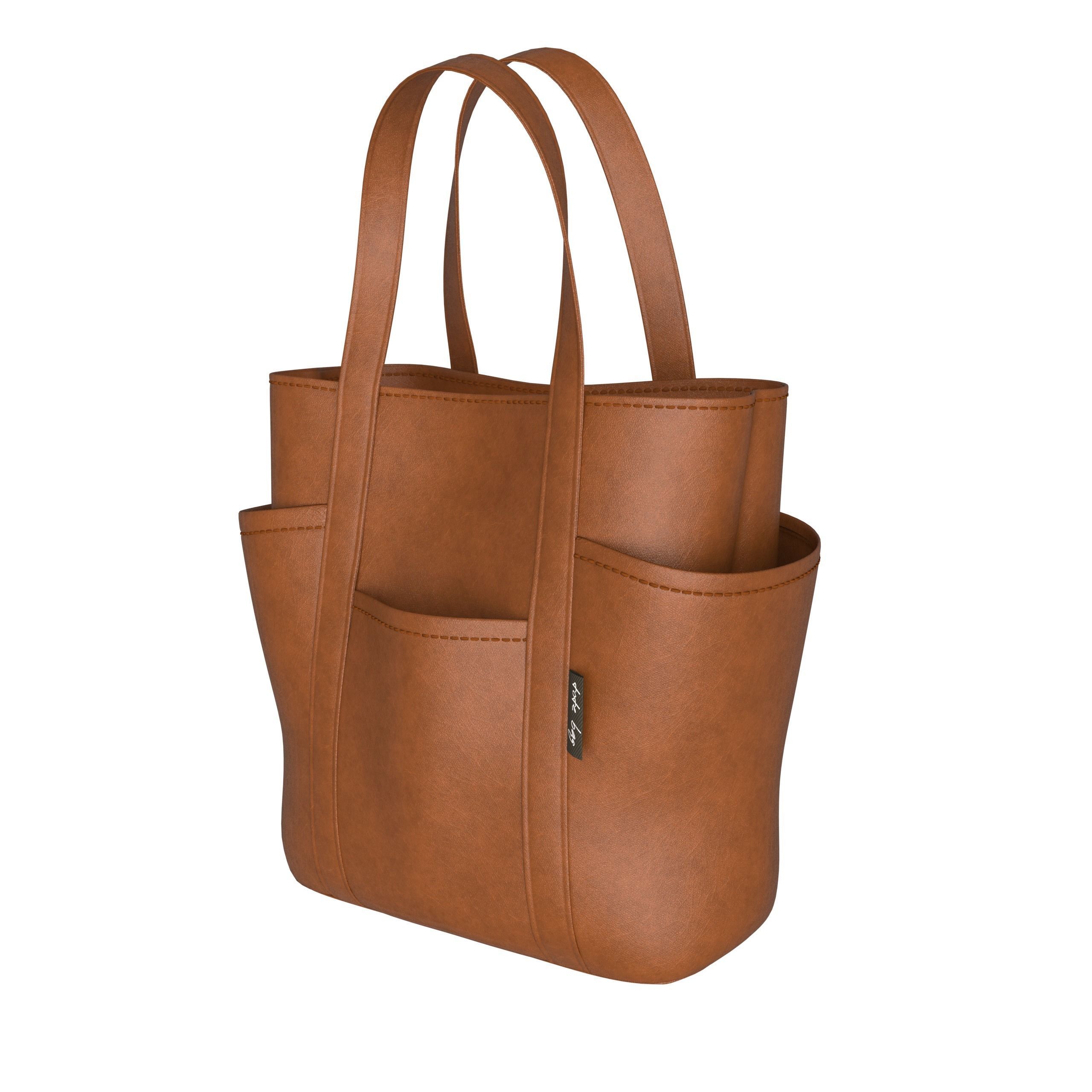 Multi-function tote bags - leather Low-poly 3D model_2