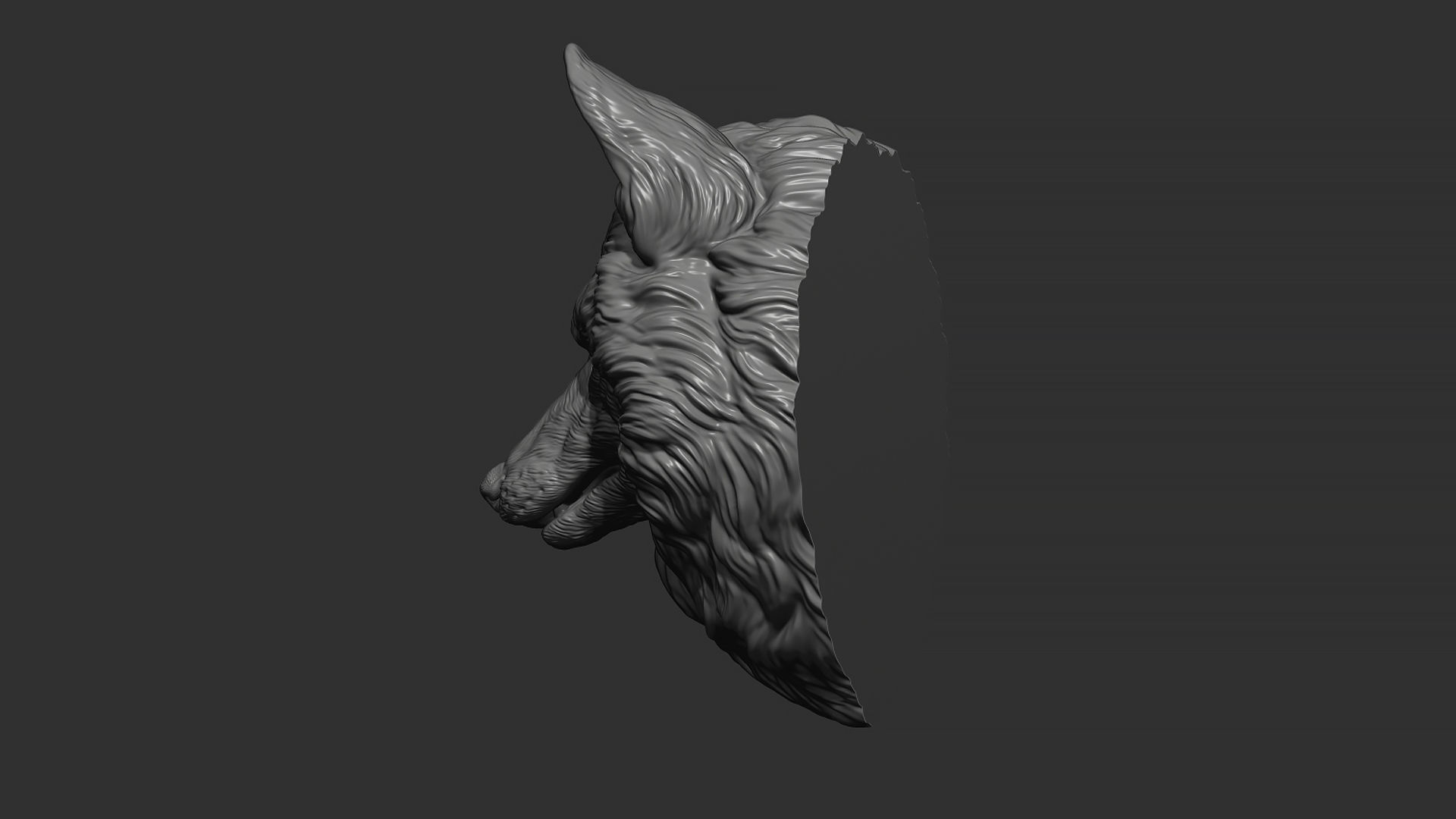 Fox head gloomy 3D print model_14