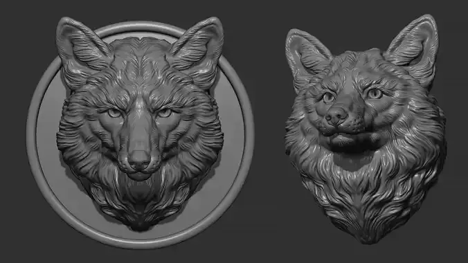 Fox head gloomy 3D print model