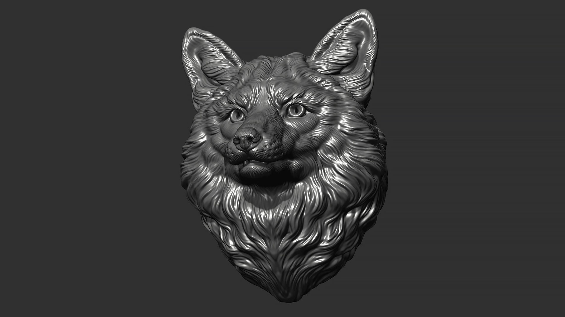 Fox head gloomy 3D print model_4