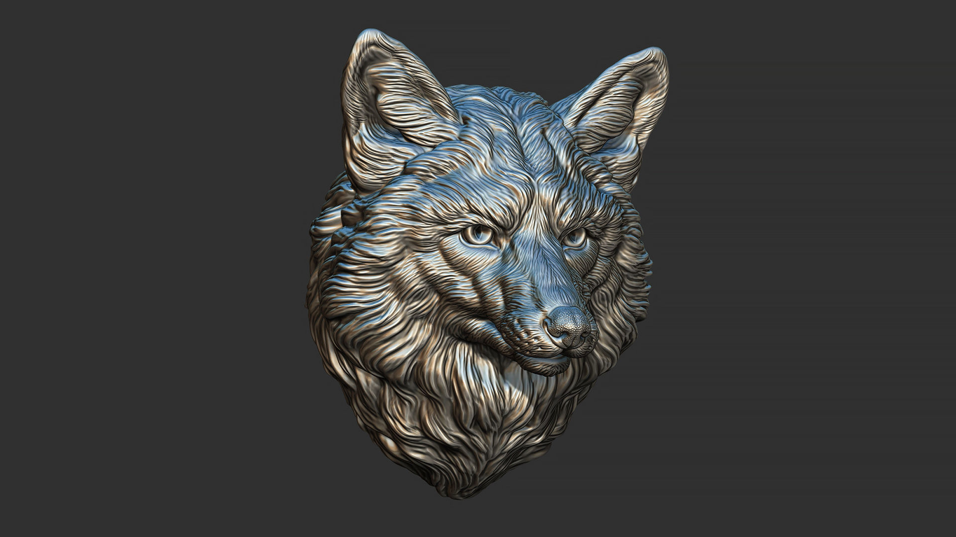 Fox head gloomy 3D print model_3