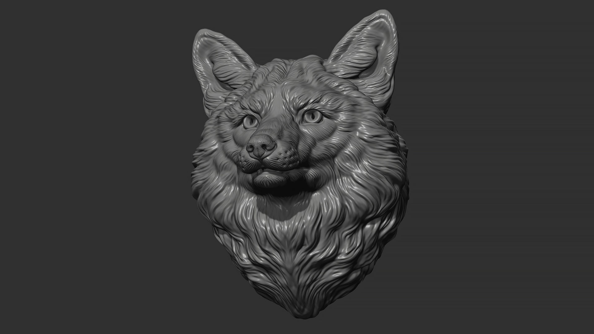 Fox head gloomy 3D print model_13
