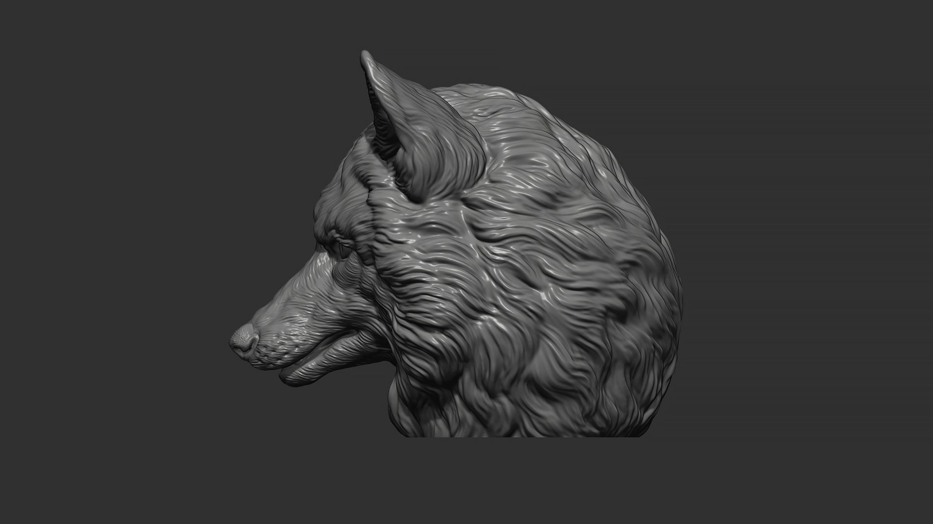 Fox head gloomy 3D print model_18