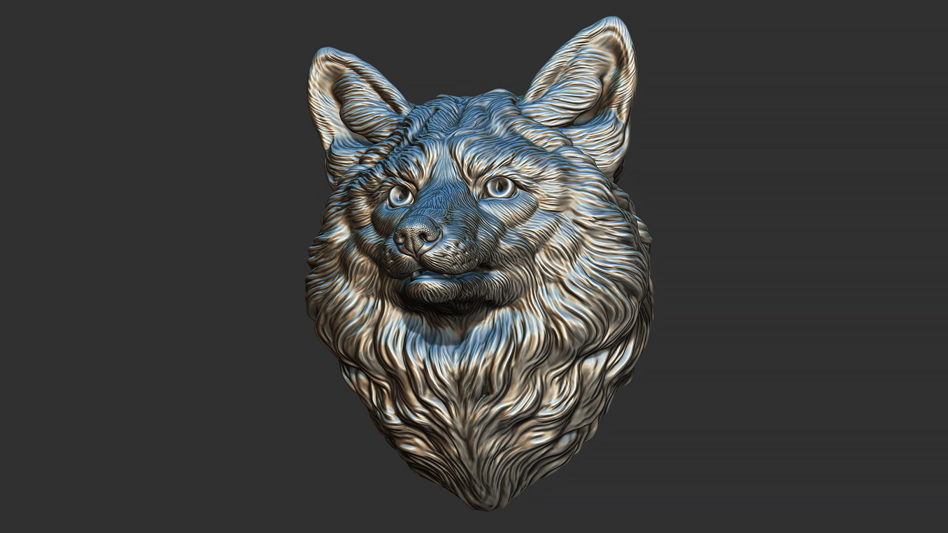 Fox head gloomy 3D print model_2