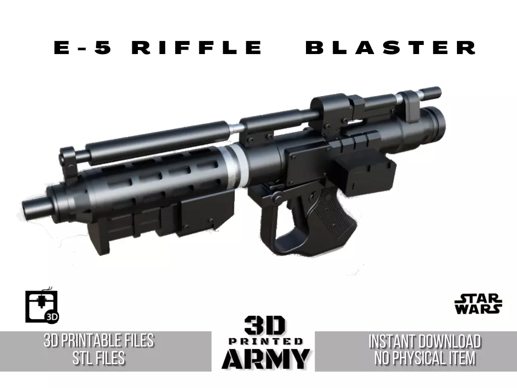 E-5 Blaster Rifle - 3D print Files - Star Wars 3D print model_0