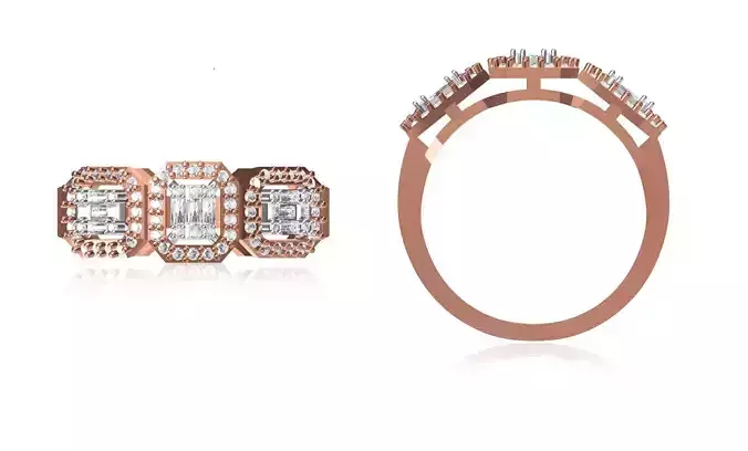 Women Wedding Engagement Ring STL OBJ FBX JCD Details