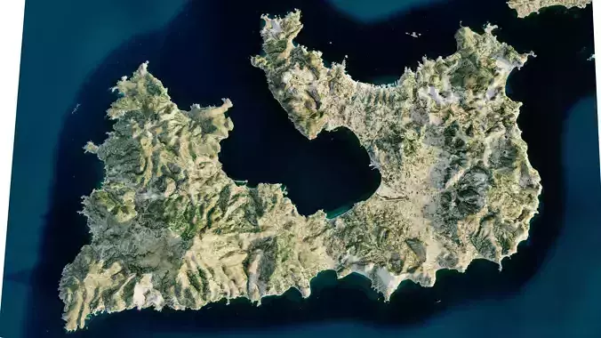 Milos island terrain 3d model