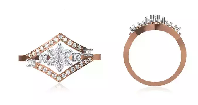 Women Wedding Engagement Ring STL OBJ FBX JCD Details