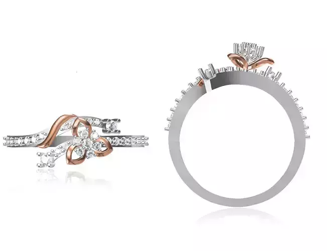 Women Wedding Engagement Ring STL OBJ FBX JCD Details