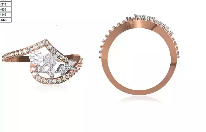 Women Wedding Engagement Ring STL OBJ FBX JCD Details