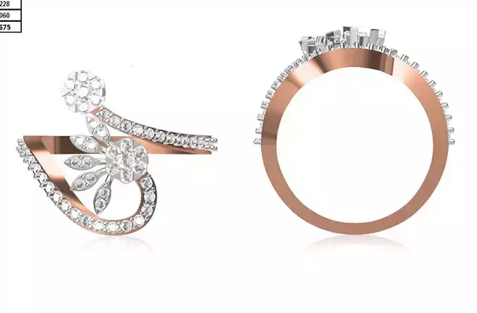 Women Wedding Engagement Ring STL OBJ FBX JCD Details