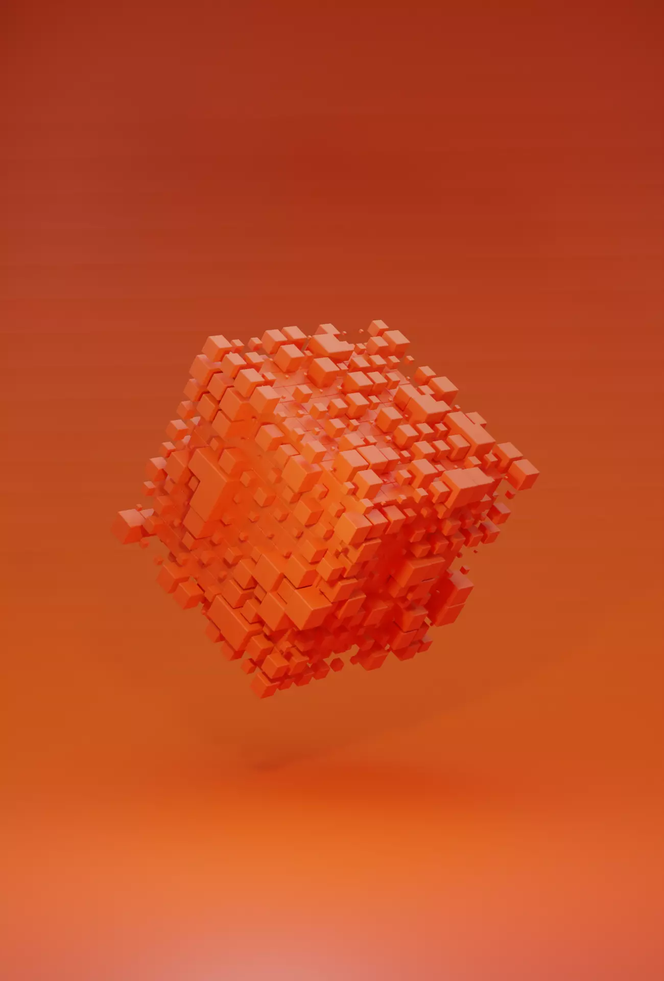 Abstract Sci-Fi animated Cube 3D model Low-poly 3D model