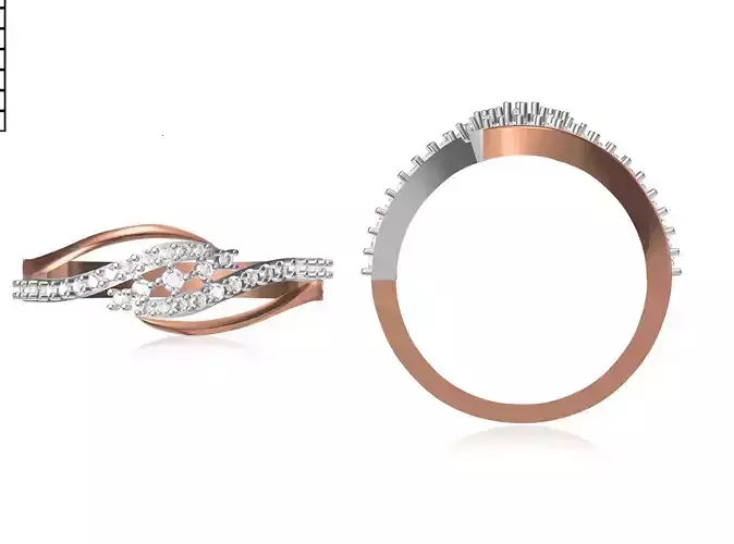 Women Wedding Engagement Ring STL OBJ FBX JCD Details