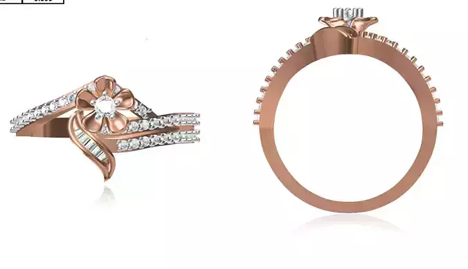 Women Wedding Engagement Ring STL OBJ FBX JCD Details