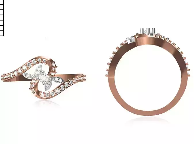 Women Wedding Engagement Ring STL OBJ FBX JCD Details