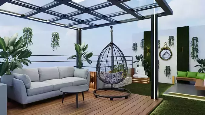Roof top Area 3D model 3D model