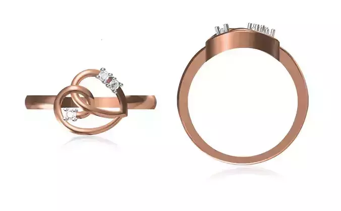 Women Wedding Engagement Ring STL OBJ FBX JCD Details