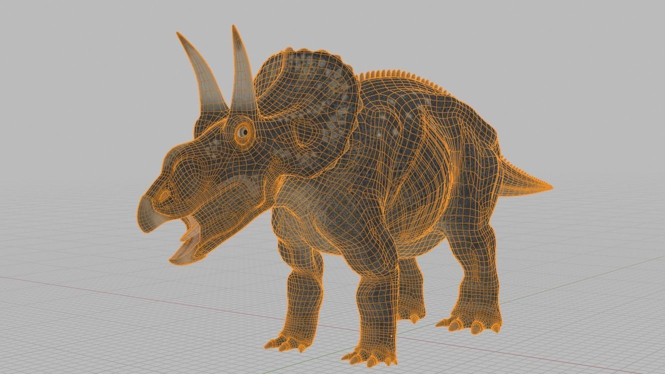 Diceratops Low-poly 3D model_4