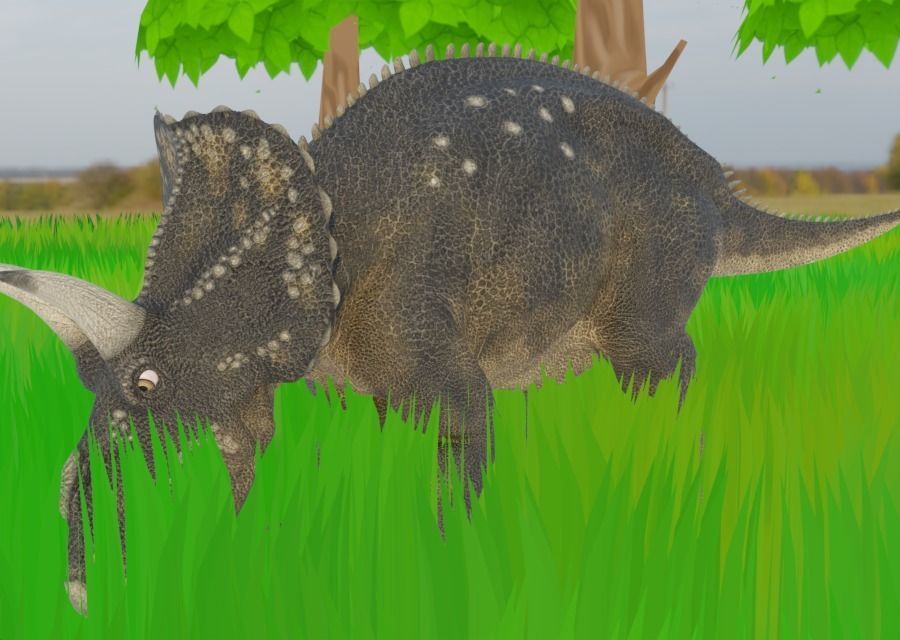 Diceratops Low-poly 3D model_2