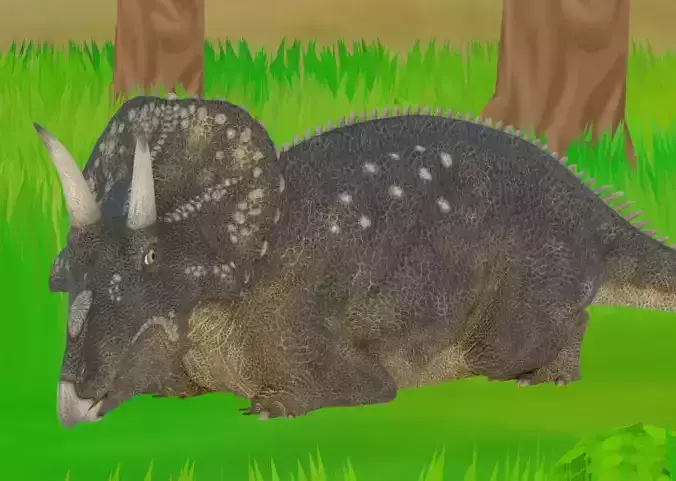 Diceratops Low-poly 3D model