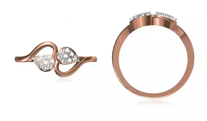 Women Wedding Engagement Ring STL OBJ FBX JCD Details