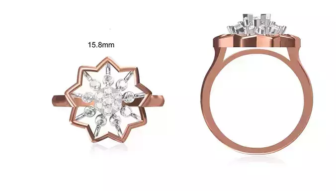 Women Wedding Engagement Ring STL OBJ FBX JCD Details