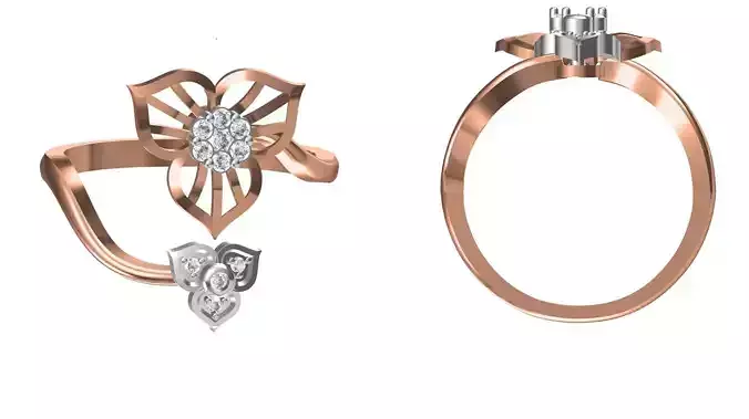 Women Wedding Engagement Ring STL OBJ FBX JCD Details