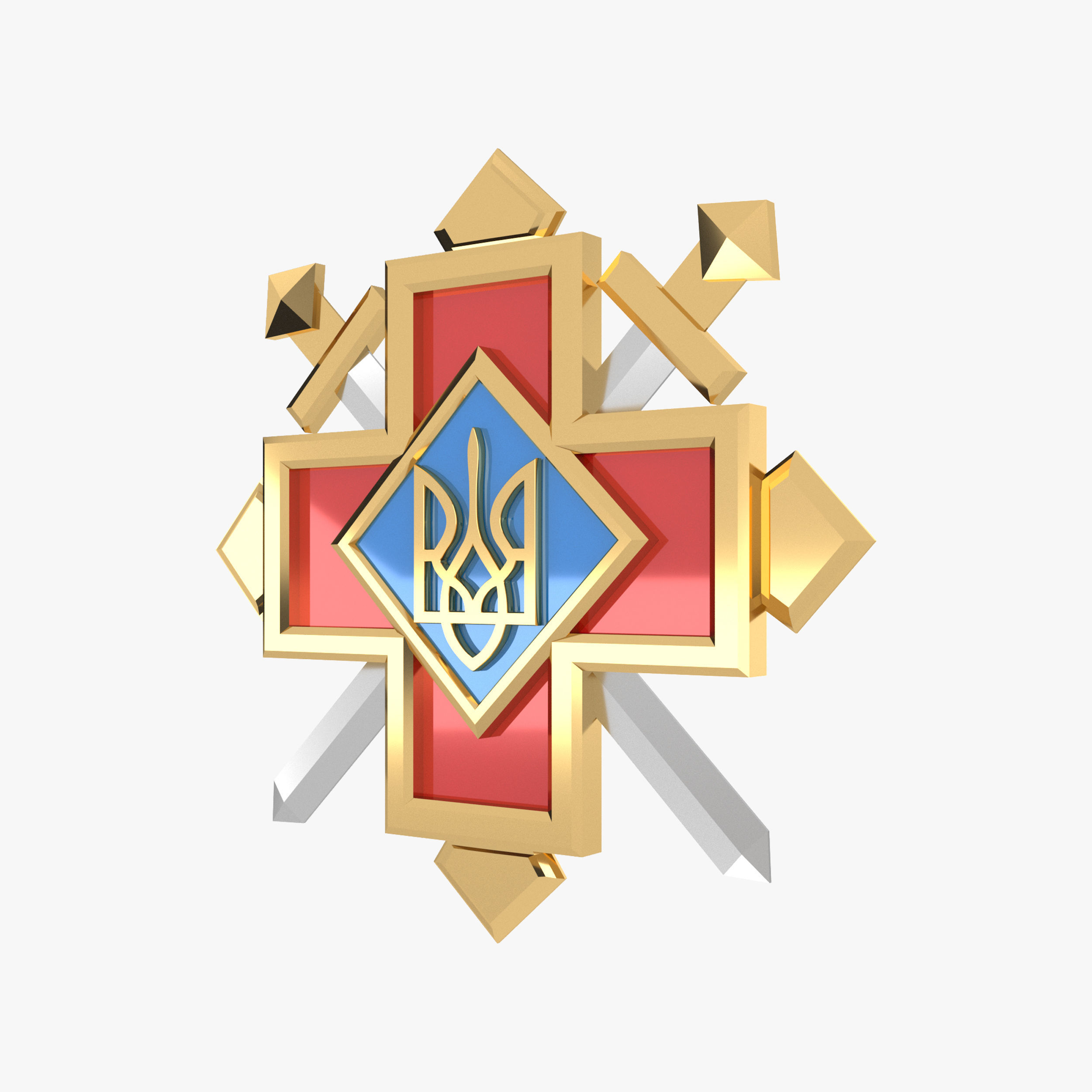 Ukrainian Battle Cross 3D model_5