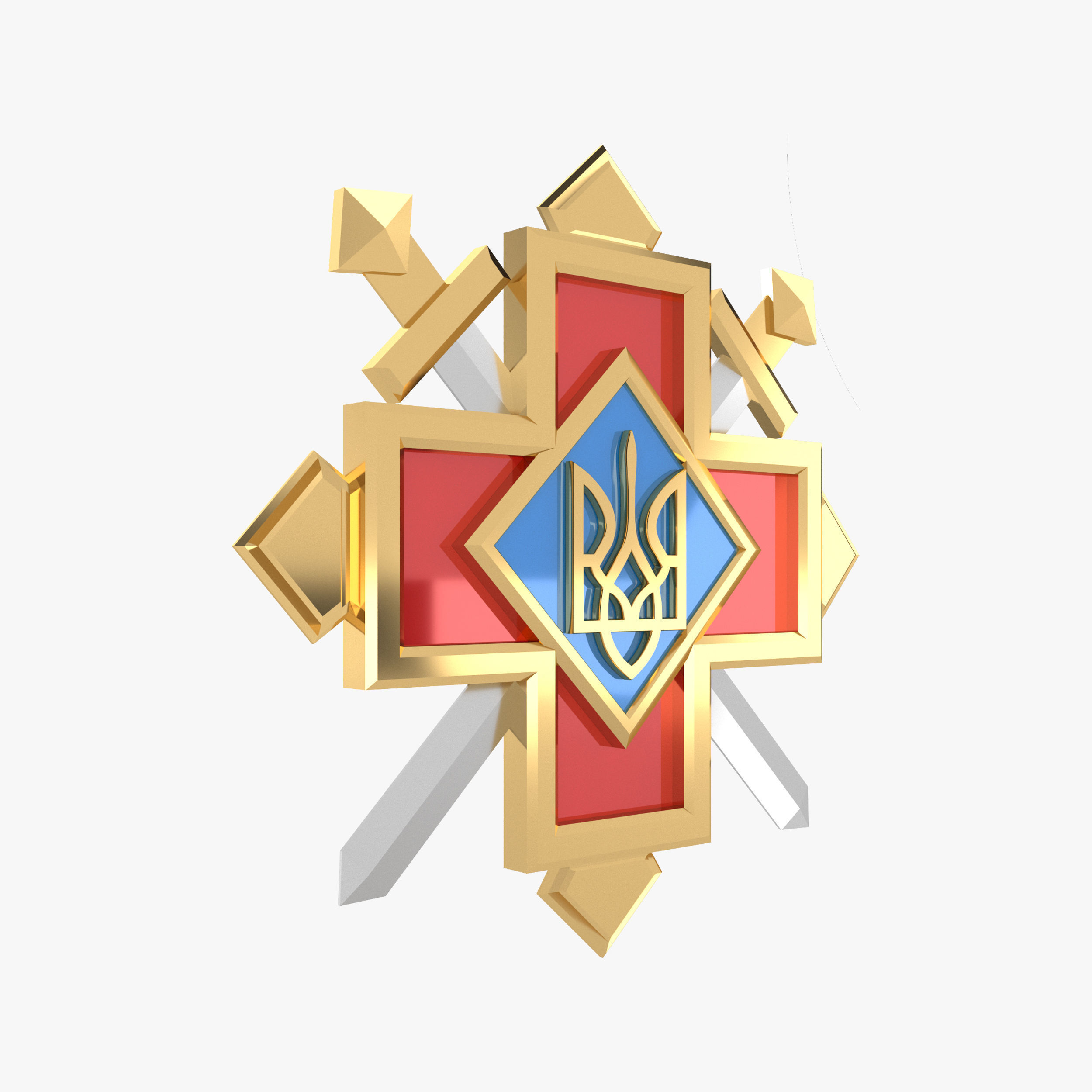 Ukrainian Battle Cross 3D model_3