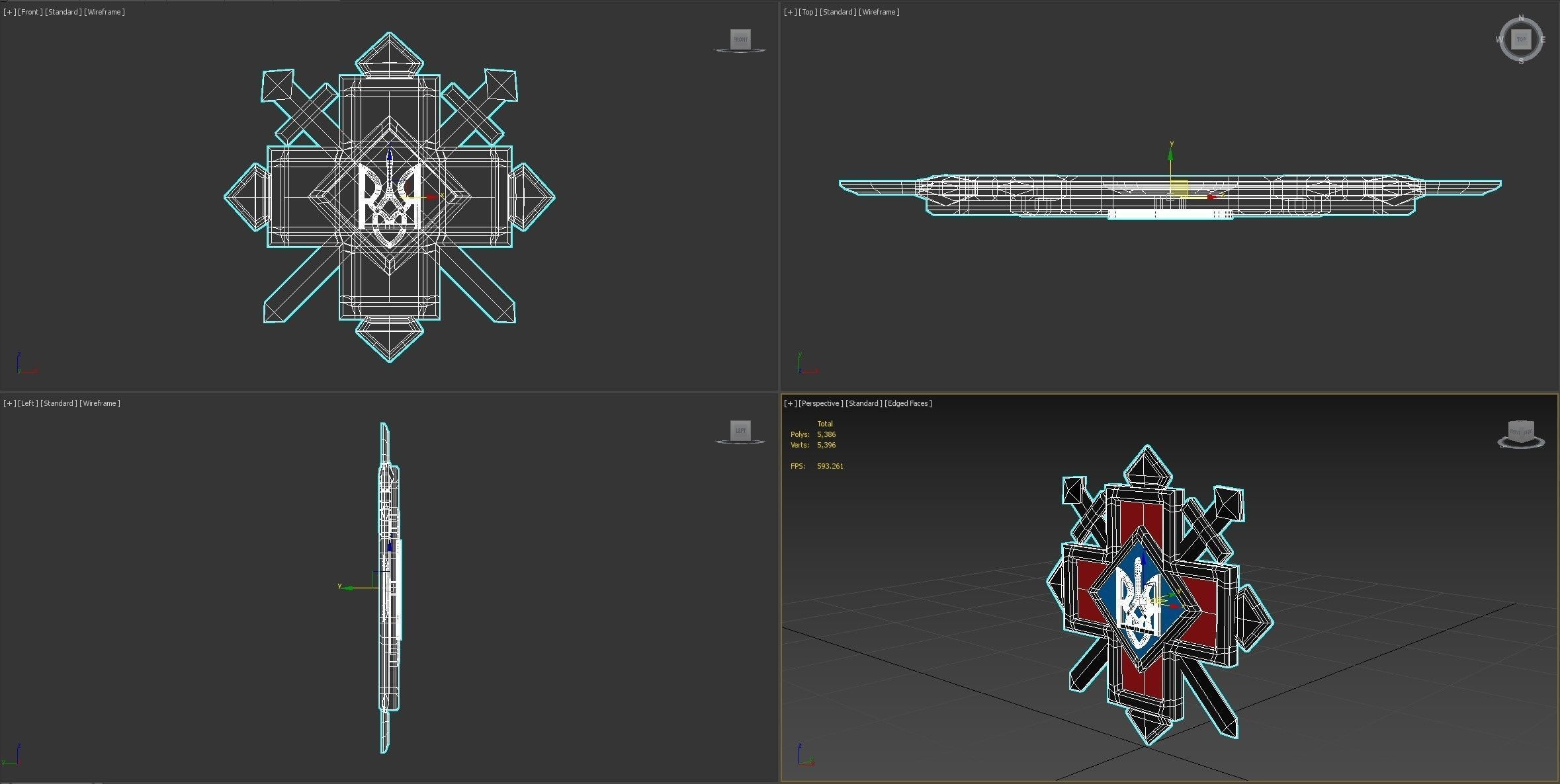 Ukrainian Battle Cross 3D model_7