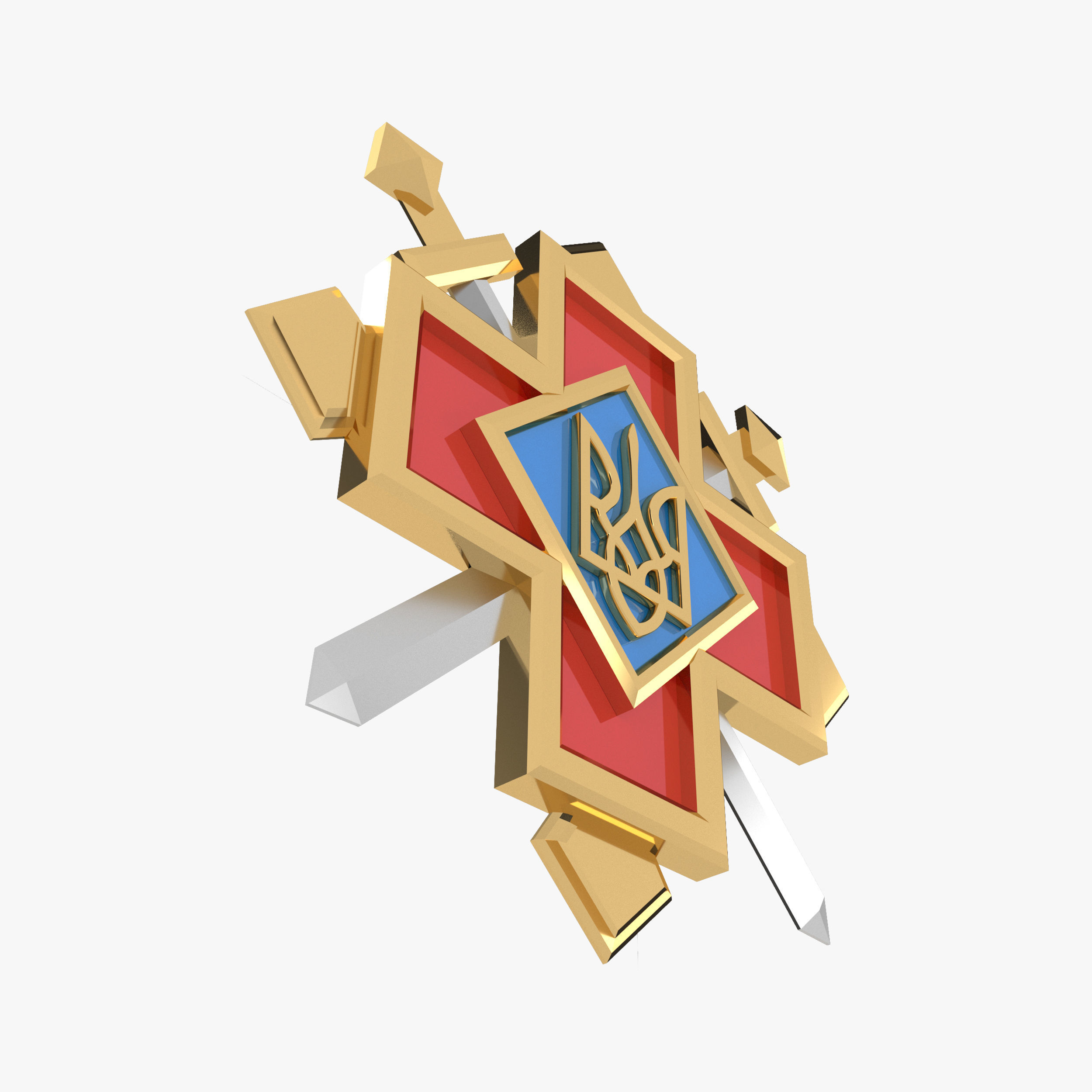 Ukrainian Battle Cross 3D model_1