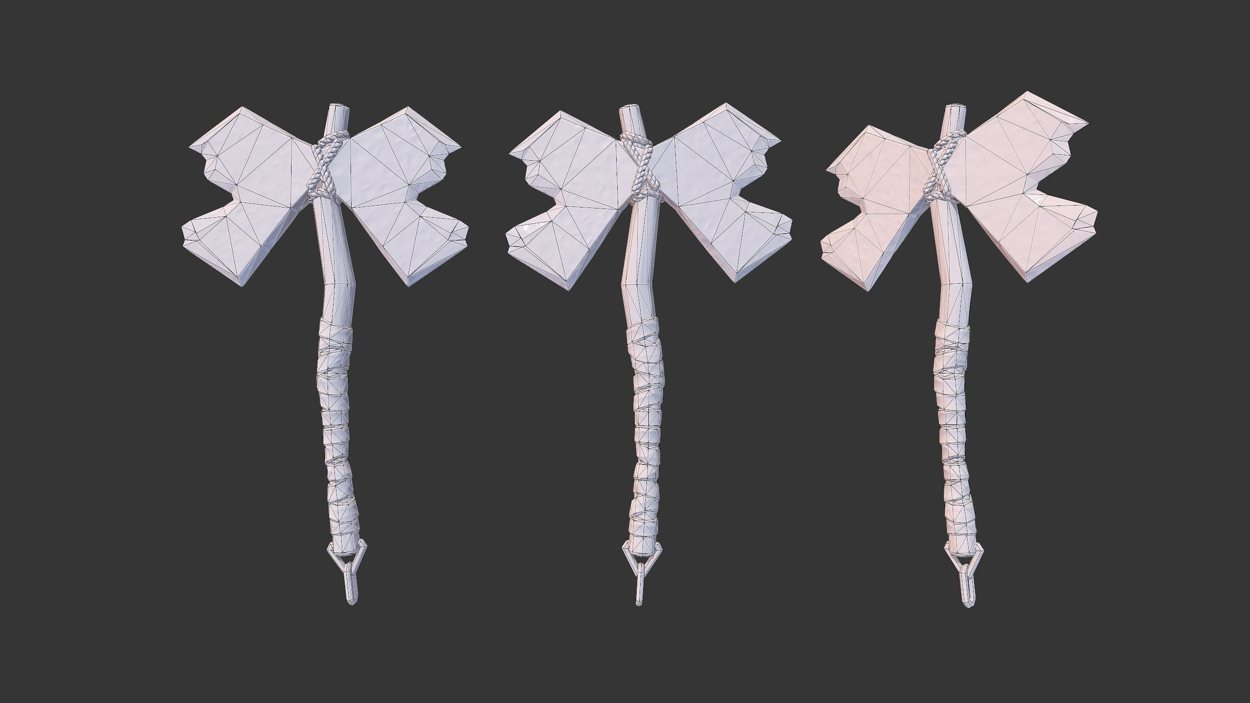 Axe Pack C Low-poly 3D model_32