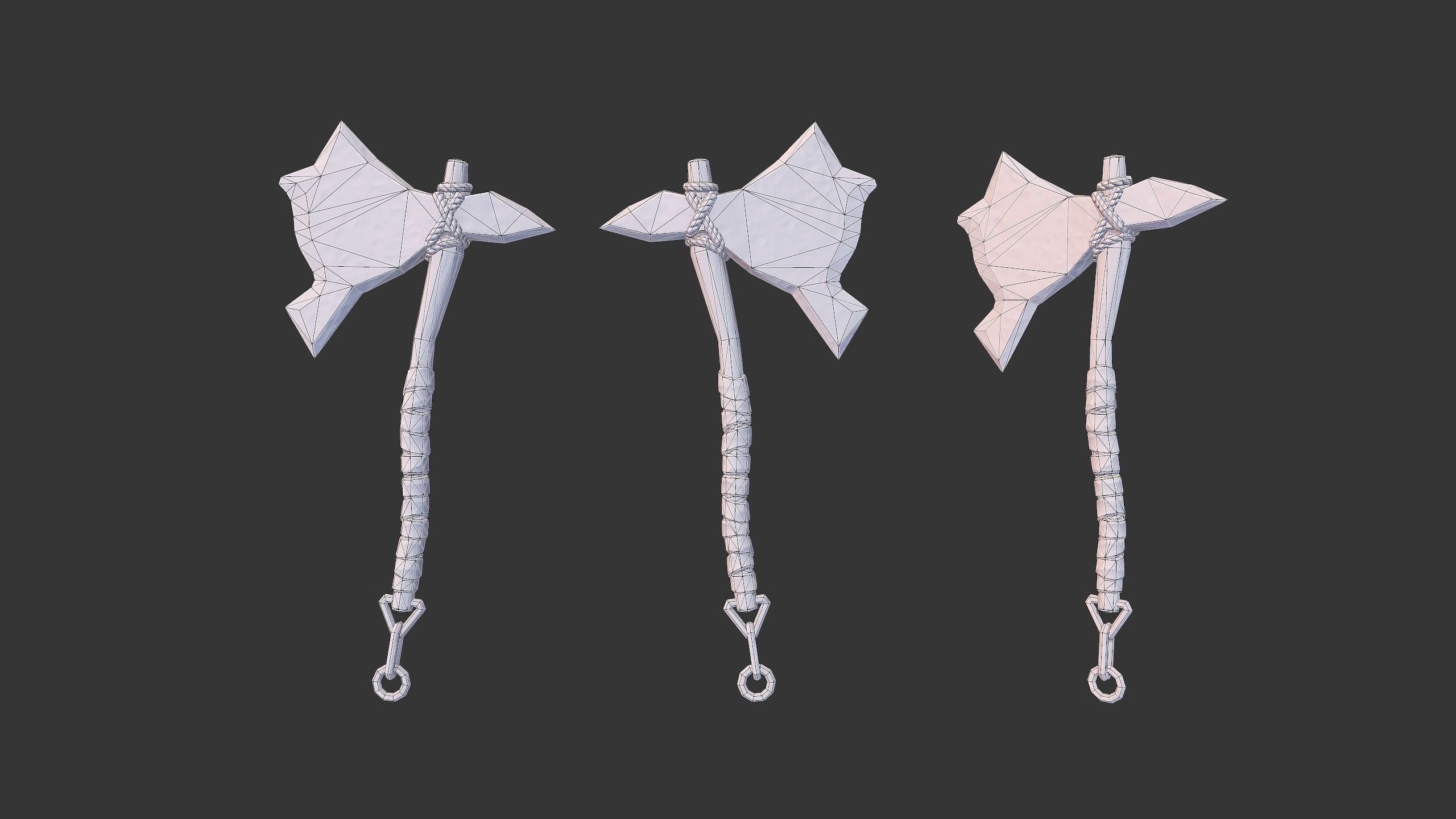 Axe Pack C Low-poly 3D model_28