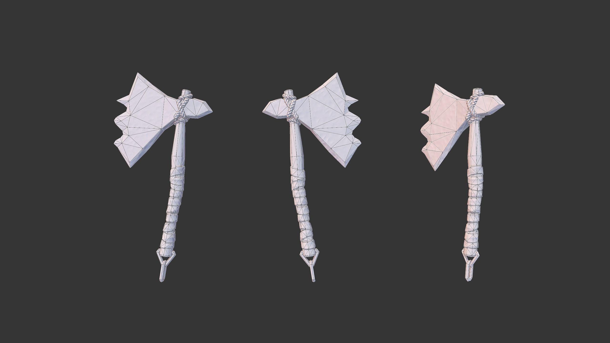 Axe Pack C Low-poly 3D model_20