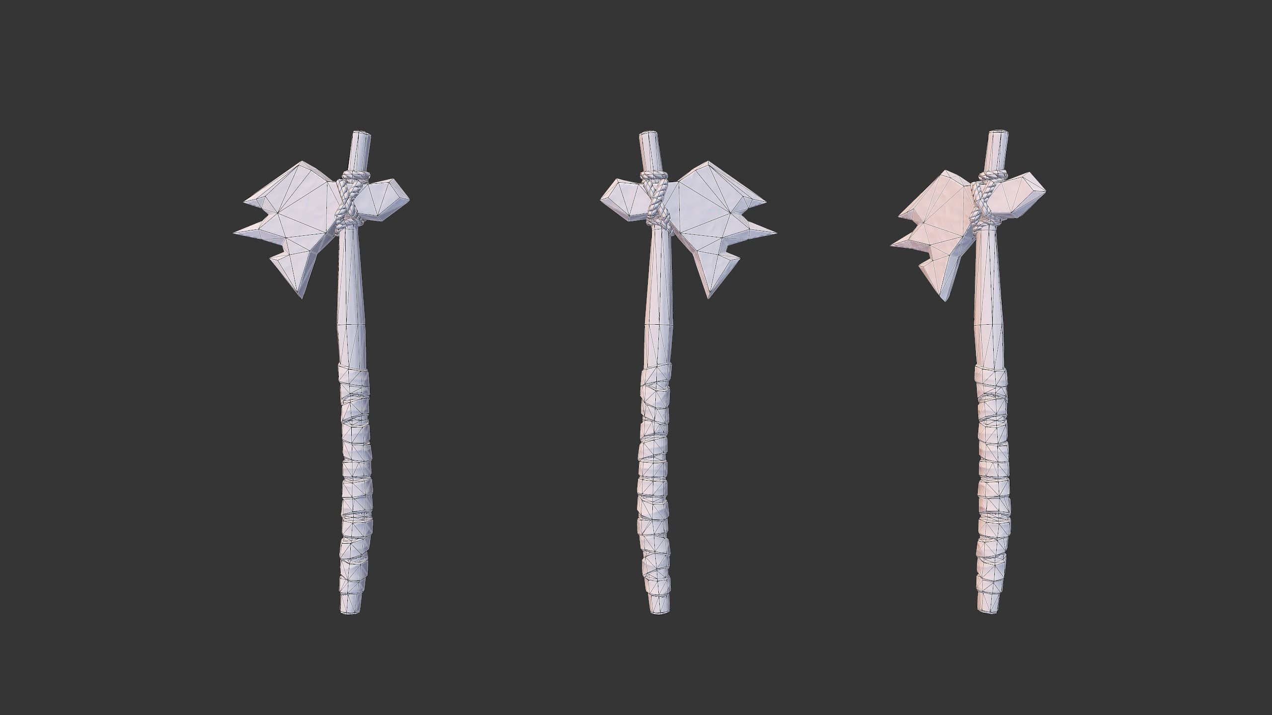 Axe Pack C Low-poly 3D model_18