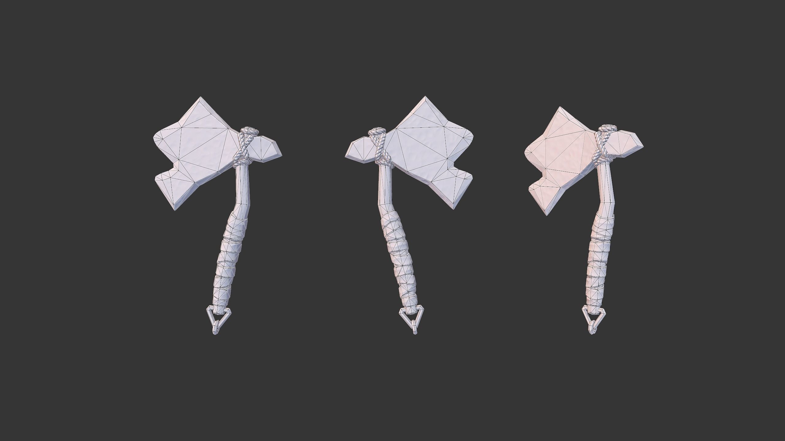 Axe Pack C Low-poly 3D model_38