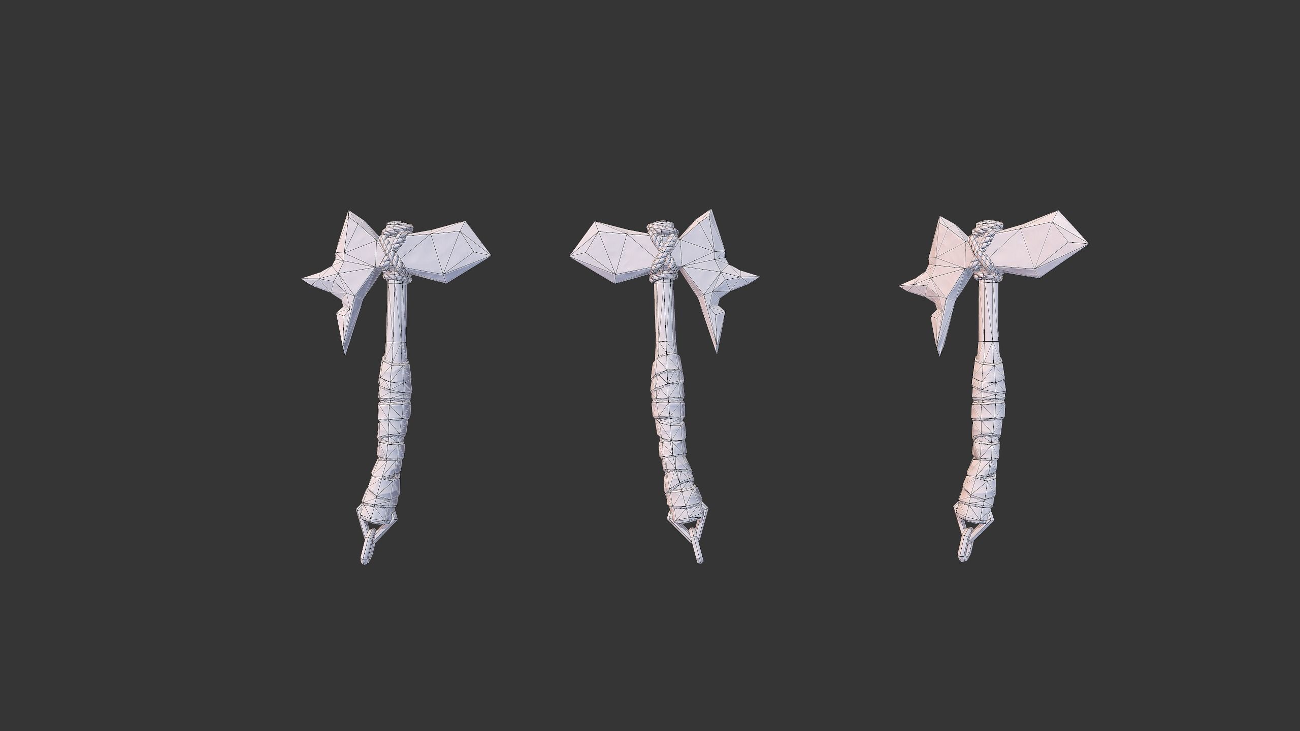 Axe Pack C Low-poly 3D model_26