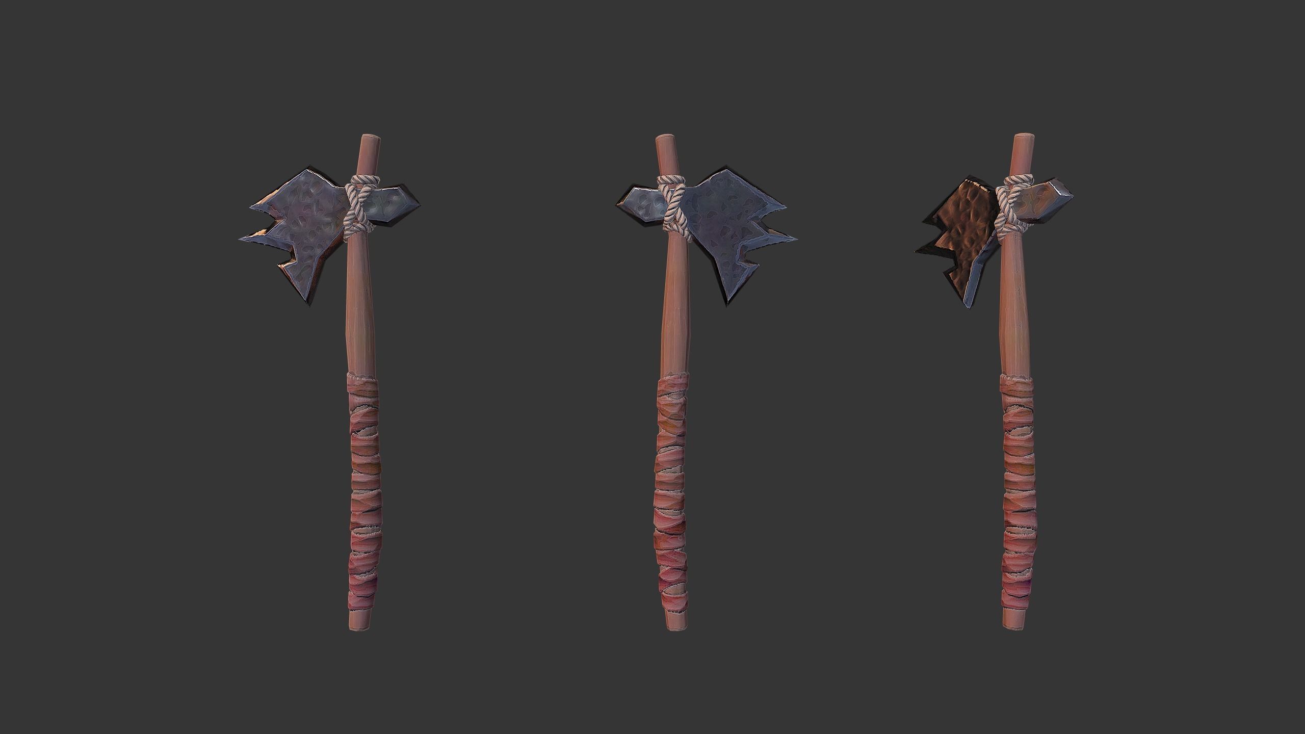 Axe Pack C Low-poly 3D model_17