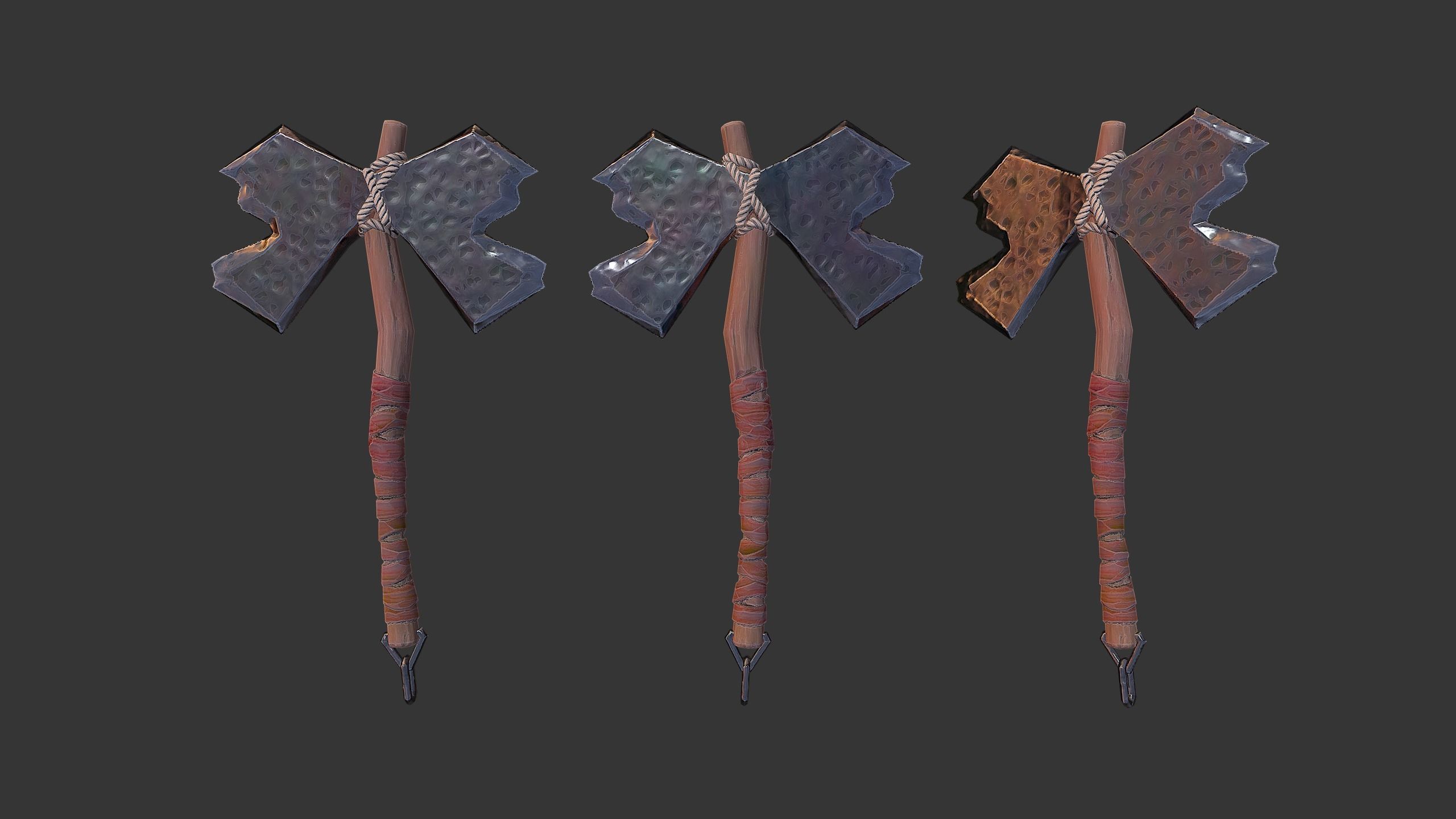 Axe Pack C Low-poly 3D model_31