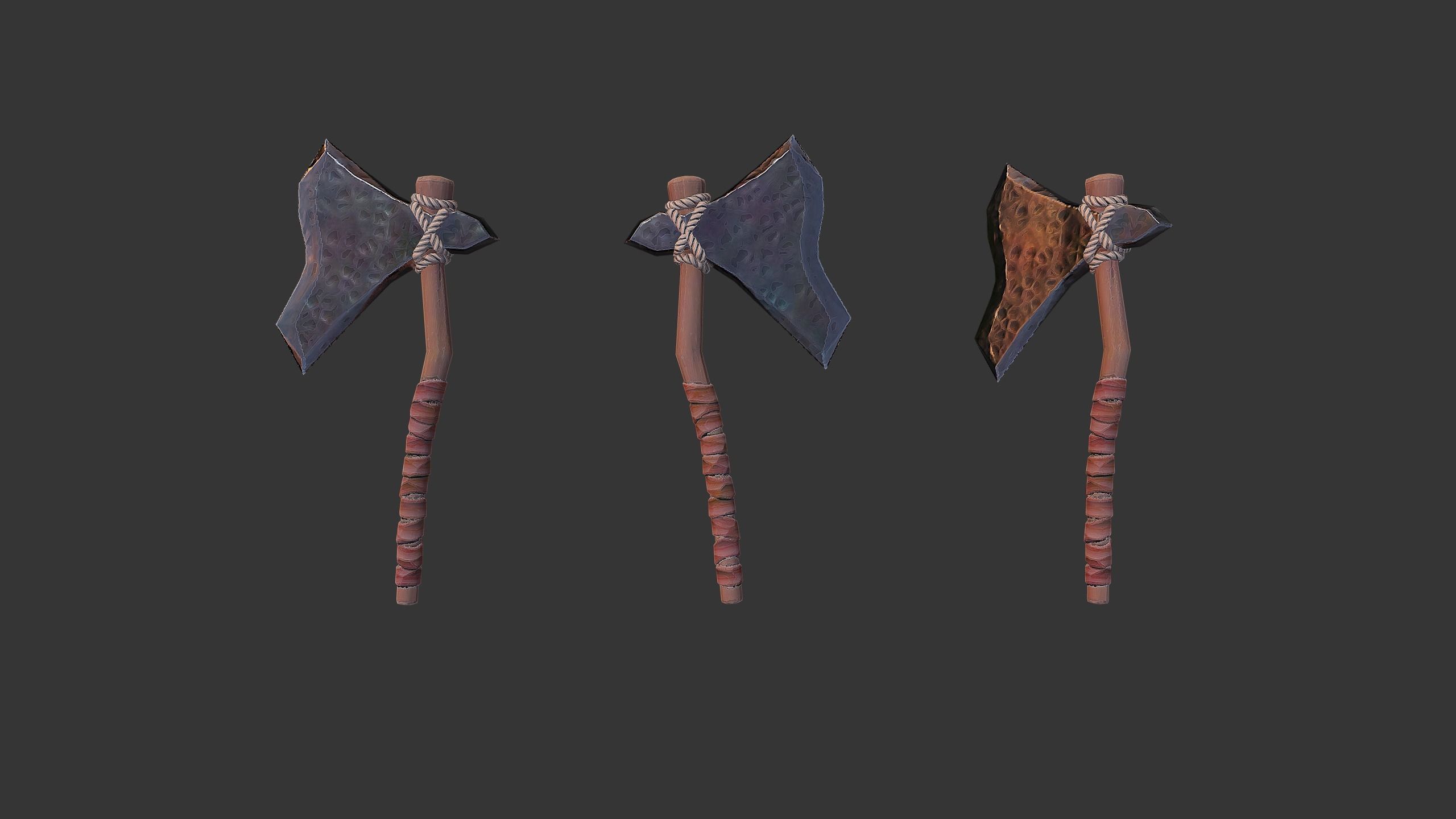 Axe Pack C Low-poly 3D model_29
