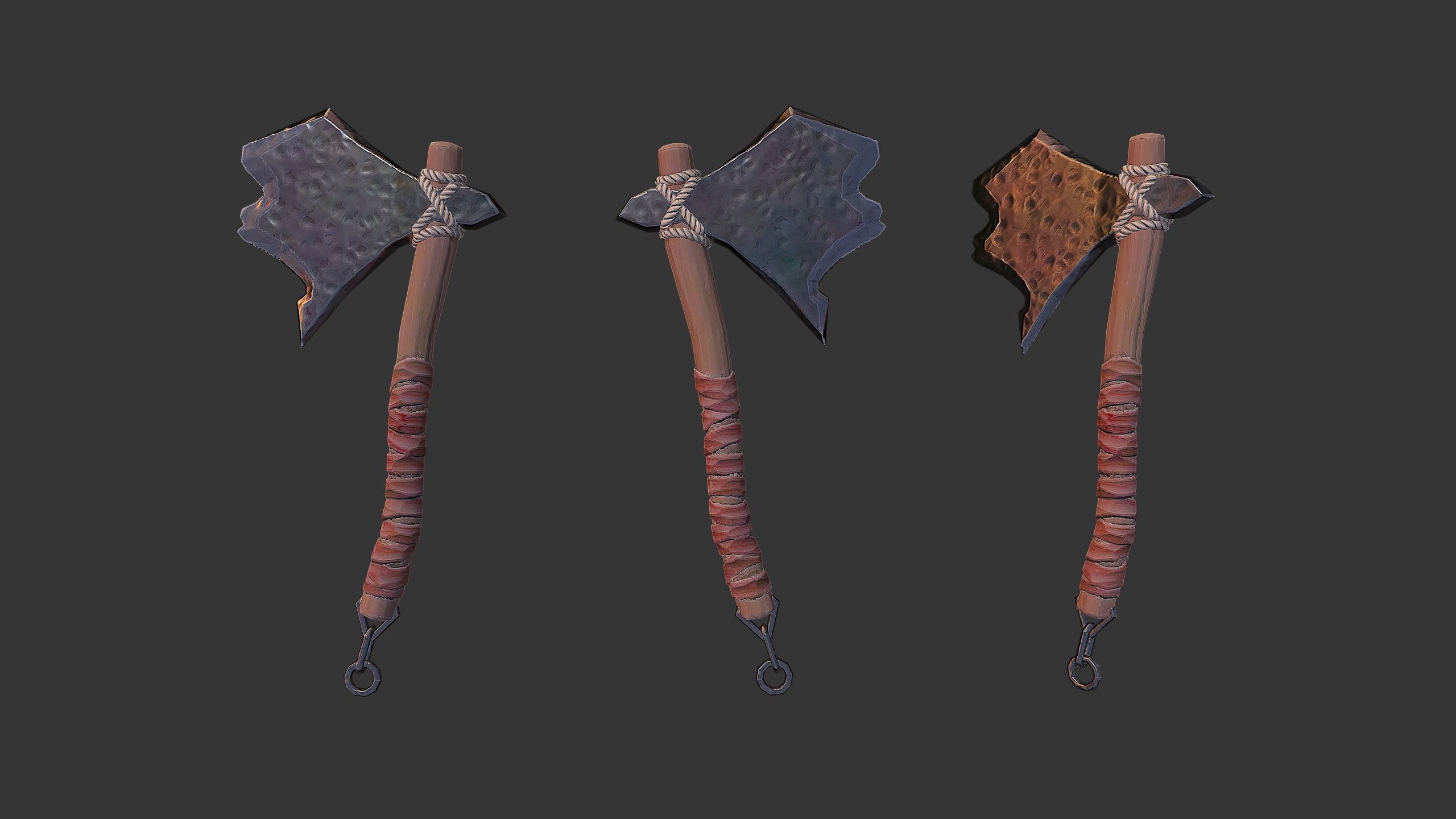 Axe Pack C Low-poly 3D model_39