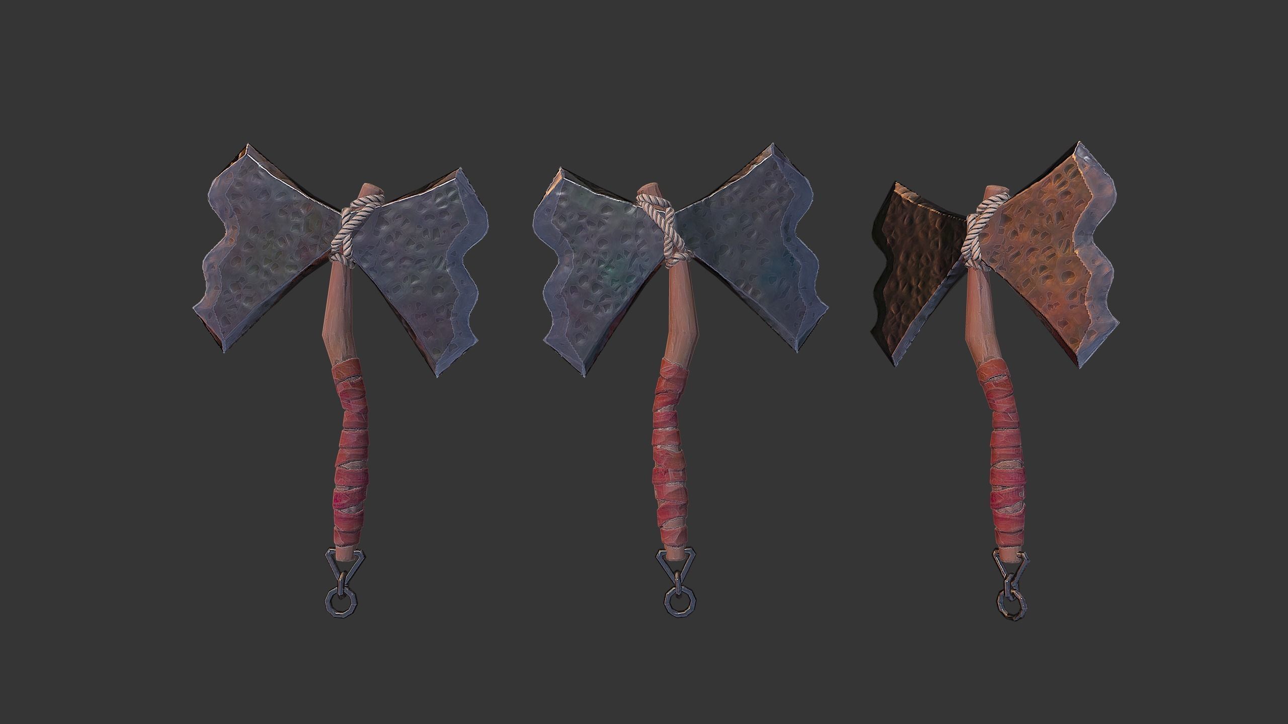 Axe Pack C Low-poly 3D model_15