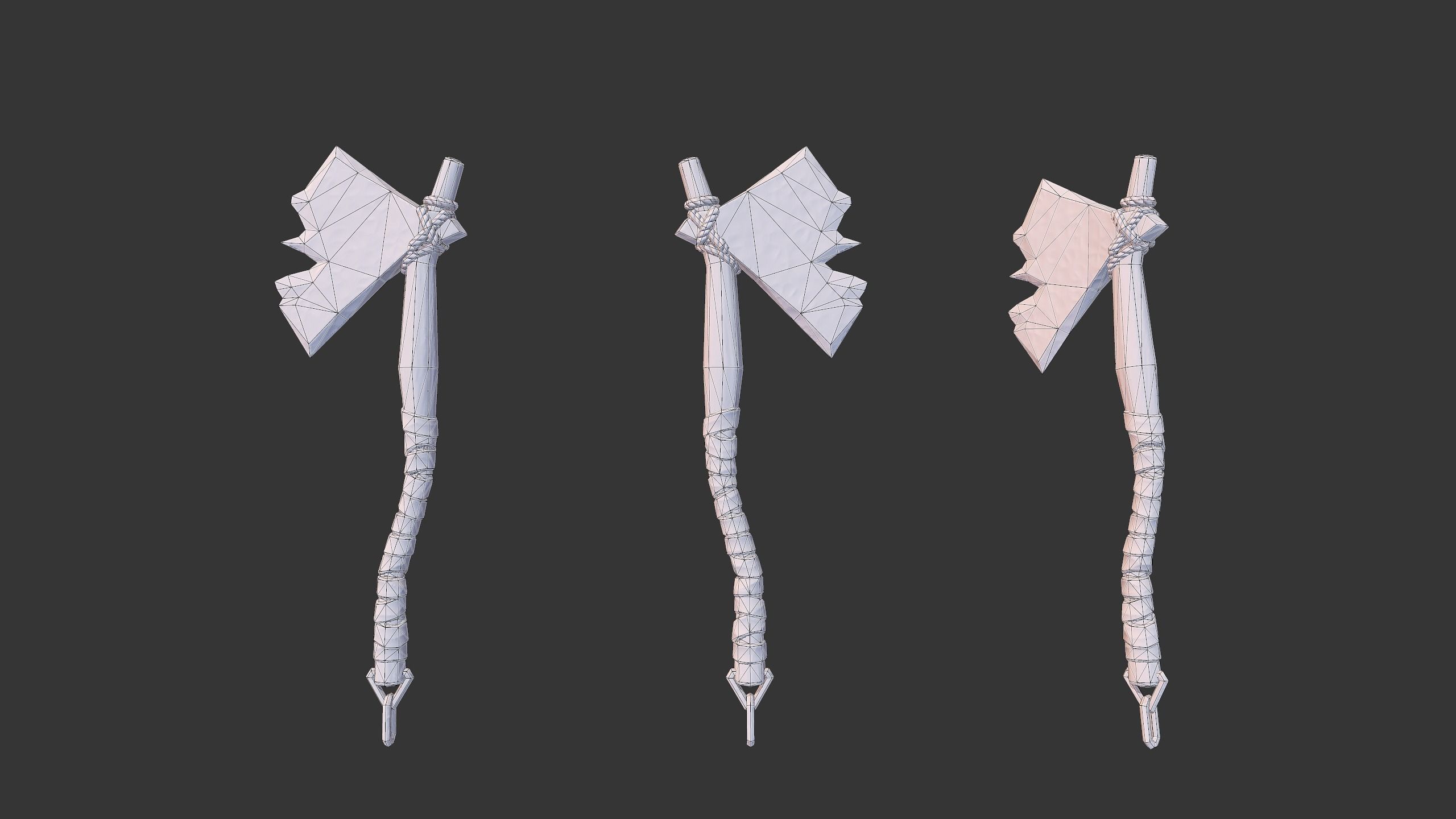 Axe Pack C Low-poly 3D model_14